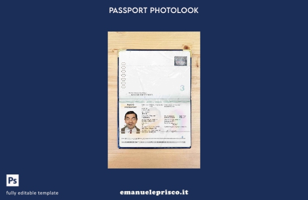 modello di aspetto fotografico del passaporto di Haiti in stile verificato